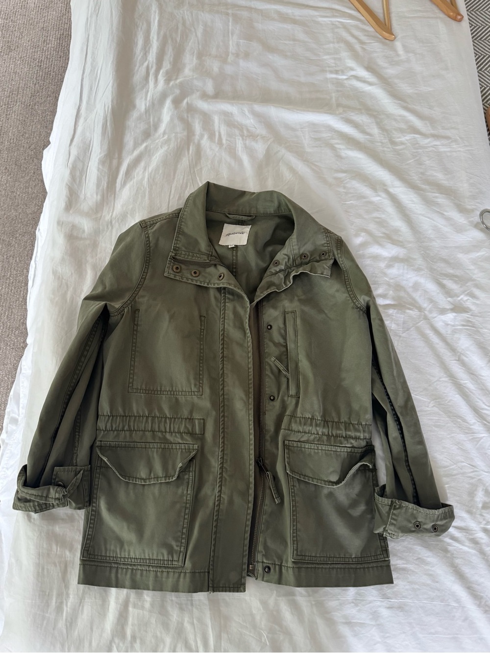 Madewell 100% Cotton Olive Utility Chore-style Jacket
